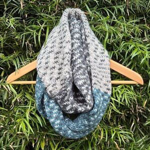 Pistil Teal, Gray, Crème Infinity Scarf